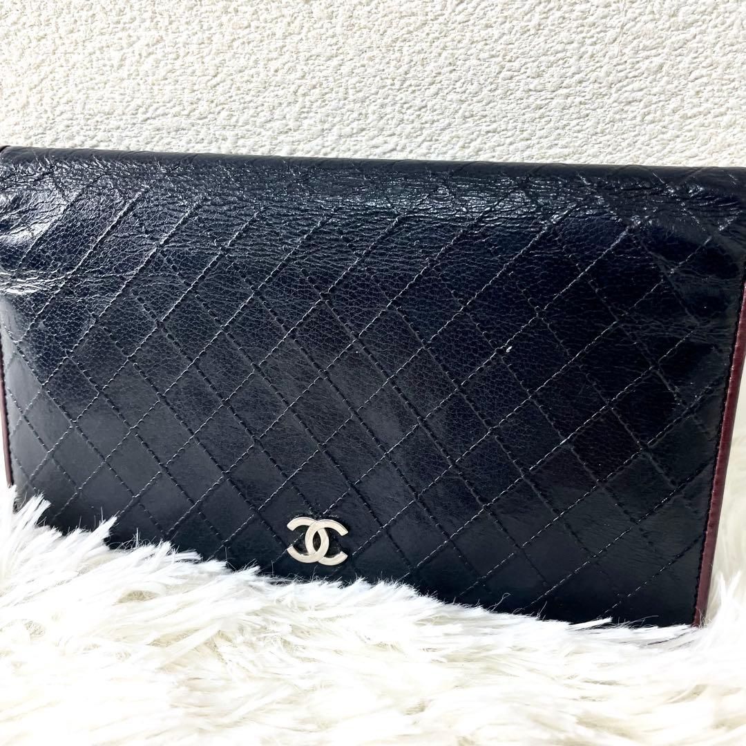 シャネル CHANELピコローレ 長財布 二つ折り財布 ココマーク ブラック