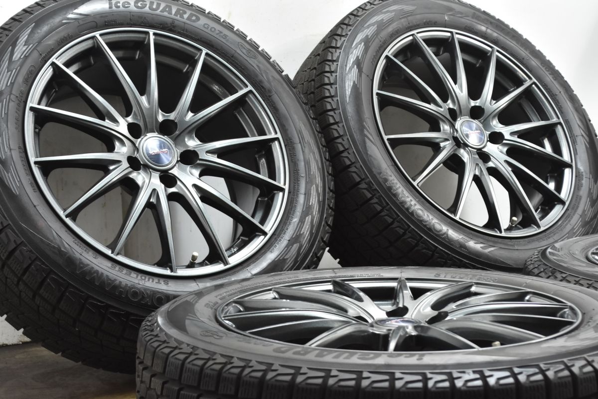 【スタッドレス】ヴェルヴァ 18in 7.5J +38 PCD114.3 ヨコハマ アイスガード G075 225/60R18 NX ハリアー RAV4 エクストレイル 即納可能