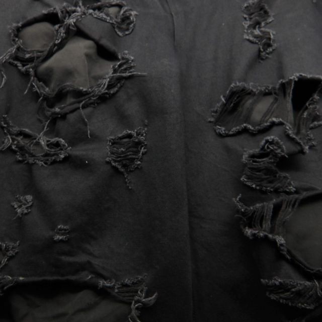 EMOSTANCECLUB DESTROYED BAGGY WIDE JEANS BLACK サイズS エモ
