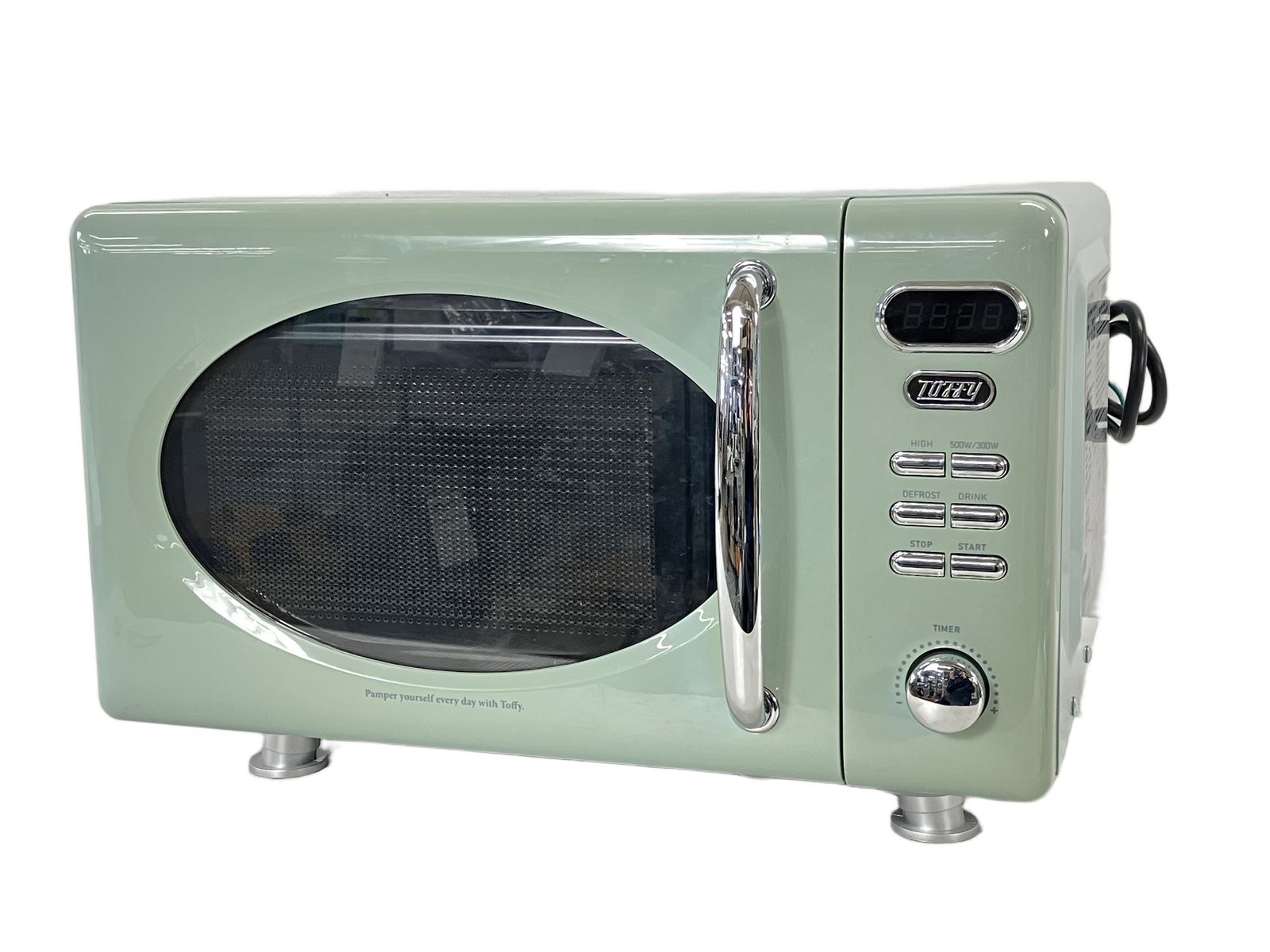 LADONNA Toffy K-DR1 単機能 電子レンジ 2021年製 17L ペールアクア