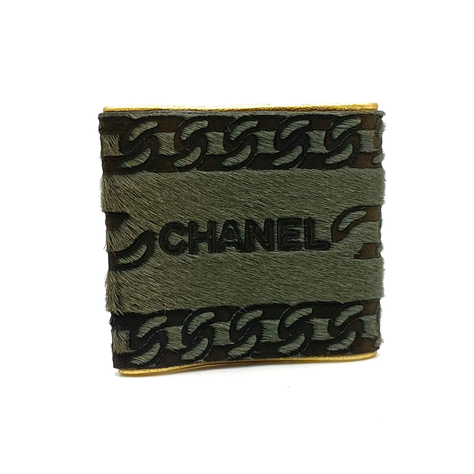 CHANEL シャネル バングル ブレスレット ハラコ レザー CUIR 01 A 
