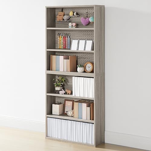 タンスのゲン TVCM放送中 飾れる コミックラック 本棚 6段 幅60 cm 奥行17 推し活 ラック 大容量 パンチングボード 収納 スリム 漫画 本 木製 おしゃれ 105552 彡 a 5 ee 1 d