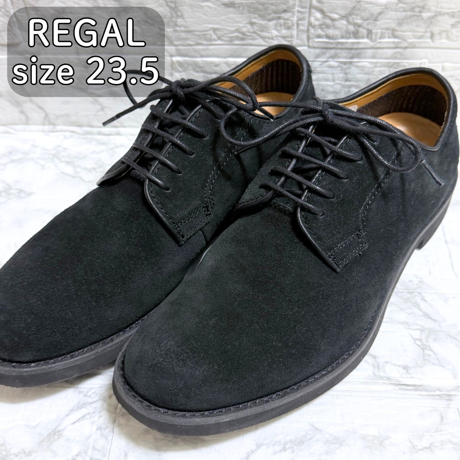 リーガル　リアルレザー　スエード　ゴアテックス 美品】REGAL ゴアテックスドレスシューズ ブラック 23.5 リーガル