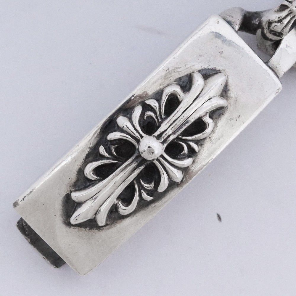 CHROME HEARTS フローラルクロス IDブレスレットファンシーチェーン クロムハーツフローラルクロスIDブレスレットファンシーチェーン