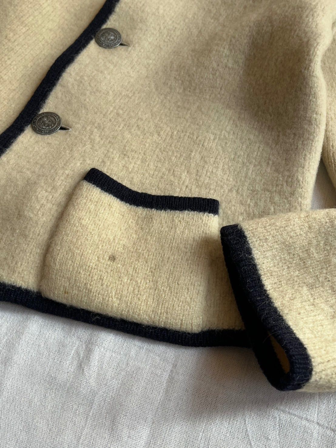 オーストリア製 Vintage チロリアン ニット ジャケット / アイボリー