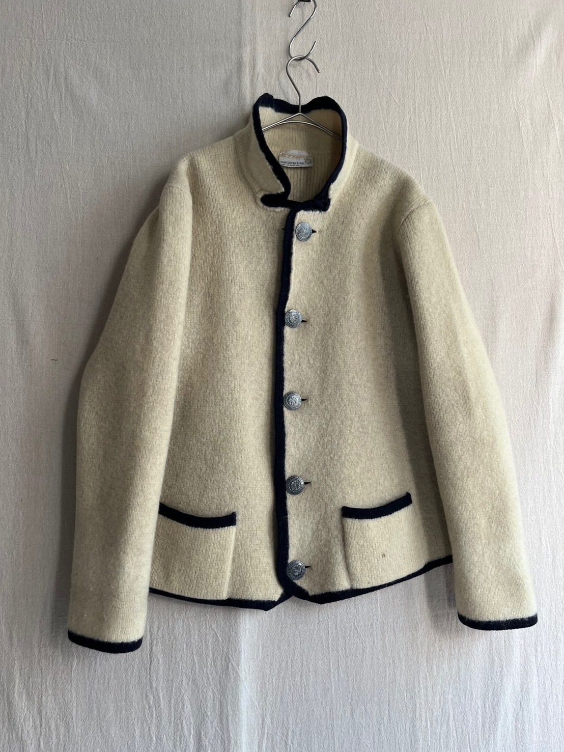 オーストリア製 Vintage チロリアン ニット ジャケット / アイボリー