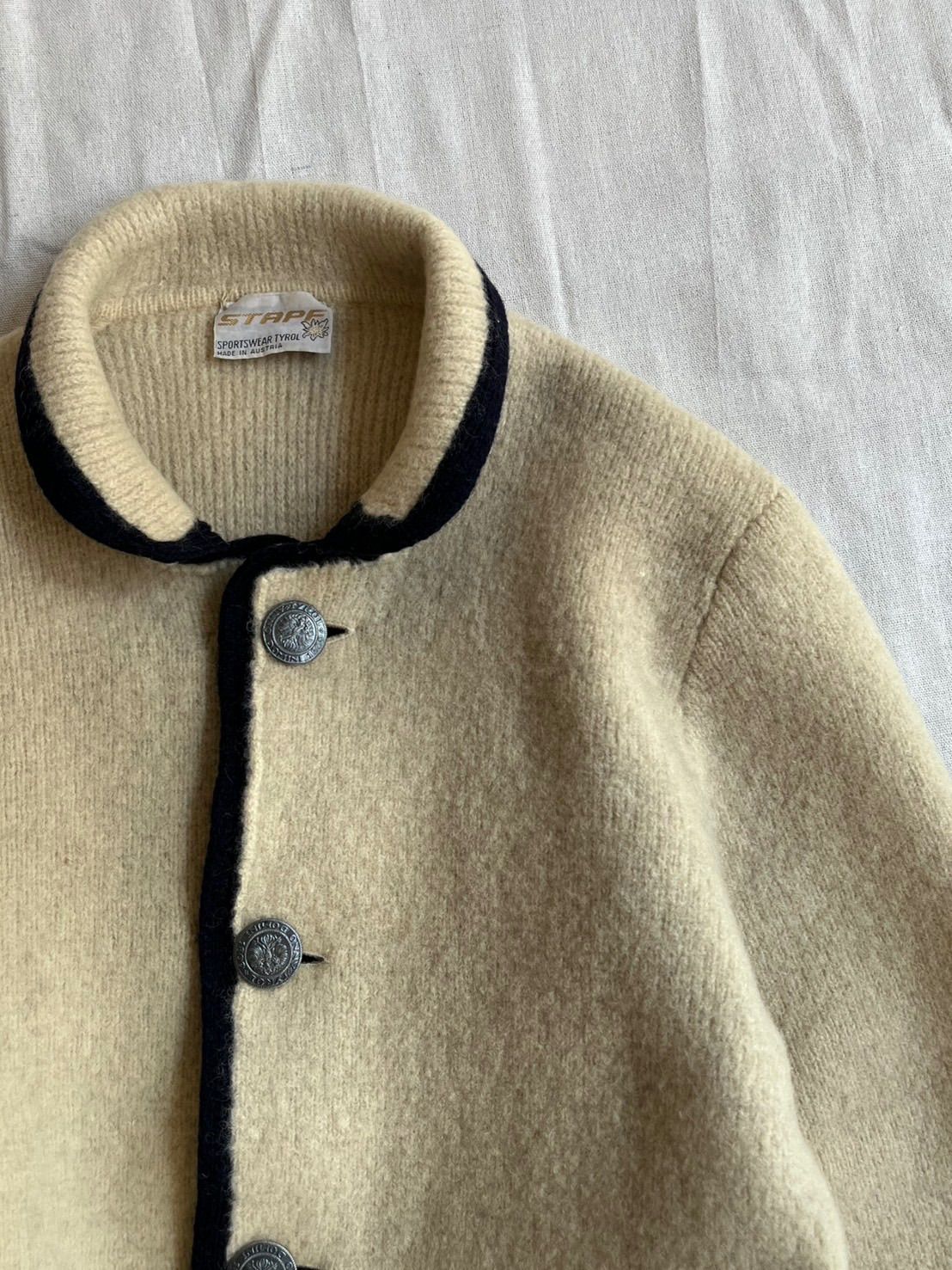 オーストリア製 Vintage チロリアン ニット ジャケット / アイボリー