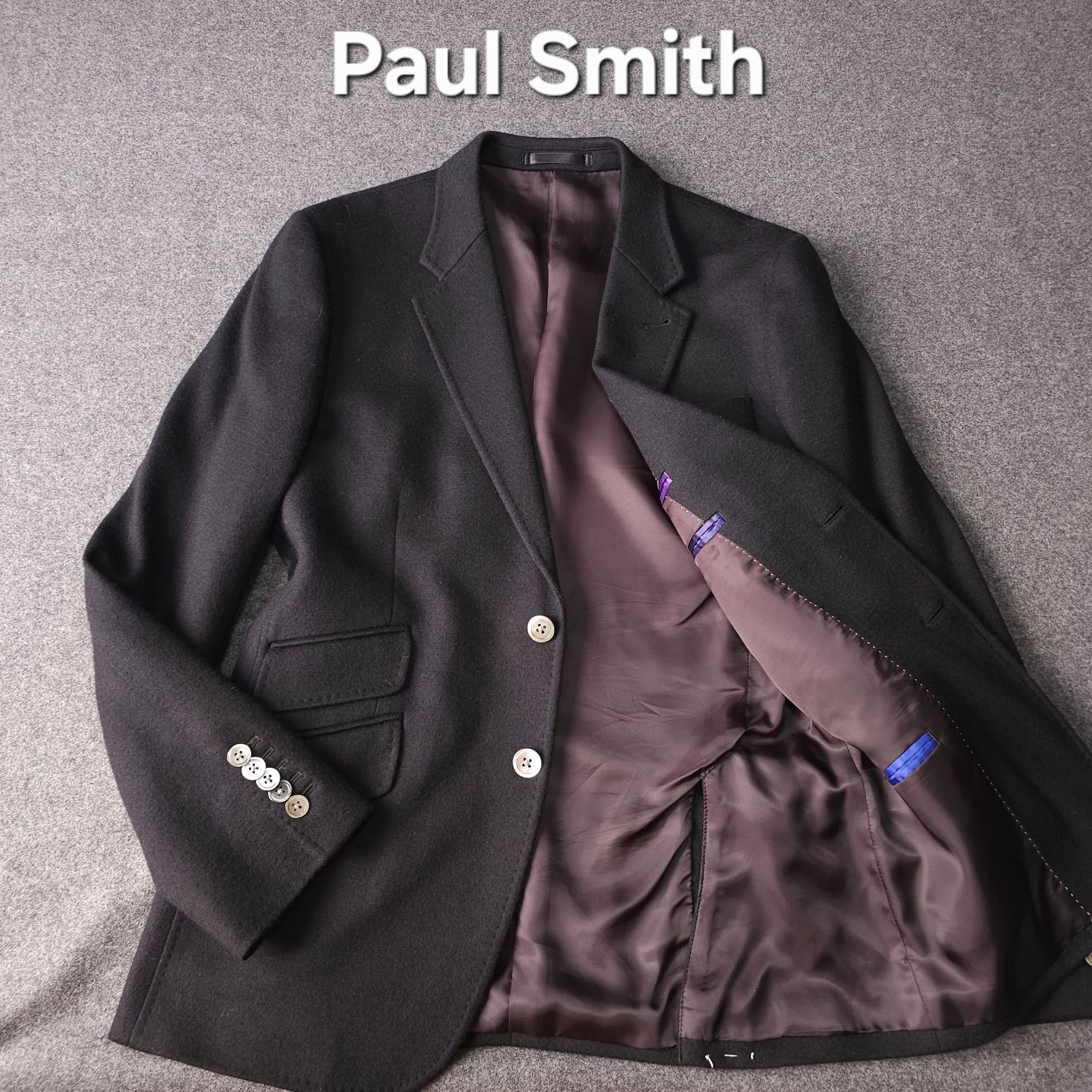 Paul Smith】ポールスミス 毛 ウール 100% テーラードジャケット 黒 M