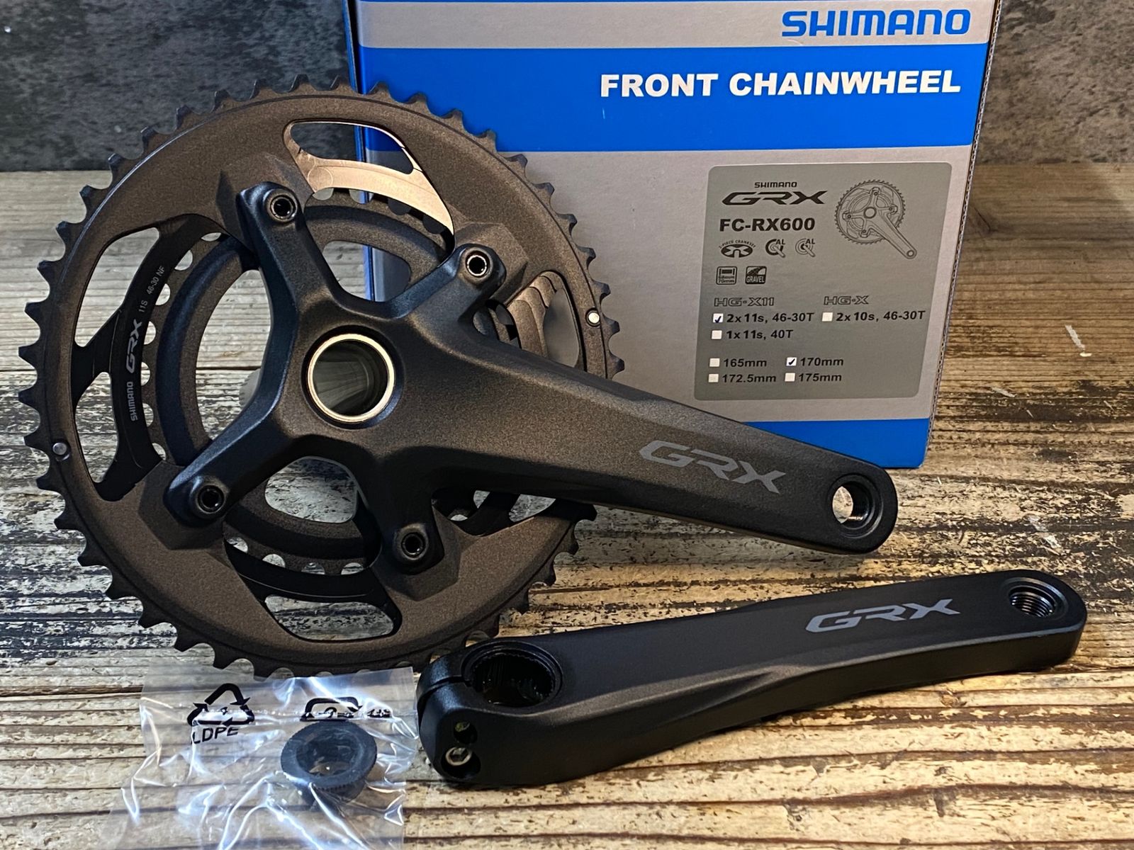 JR619 シマノ SHIMANO GRX FC-RX600 クランクセット 46/30T 170mm