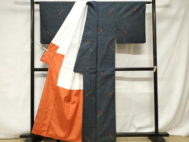 ☆平和島様☆専用出品商品です！ 平和屋着物□本場大島紬 9マルキ 色紙枝花文 正絹 逸品 CABA7156ev