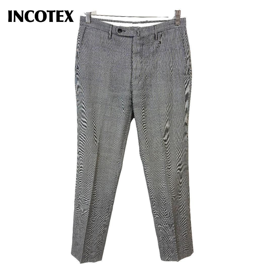 り*ん様 INCOTEX チェック スラックス 44 INCOTEX スラックスパンツ スーパー100's 44 グレー チェック - メルカリ