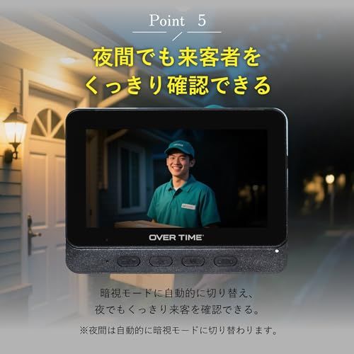  東京Deco ドアホン インターホン ワイヤレス 子機電池式 配線工事不要 親機と子機セット ドアベル 双方通話 4.3インチ 事不要 盗難防止 遠隔 広角 防水 モニター親機 カメラ付き玄関子機 IPX４相当 防沫形 人物検知 1年 インターs インターホン 防犯 セーフティ