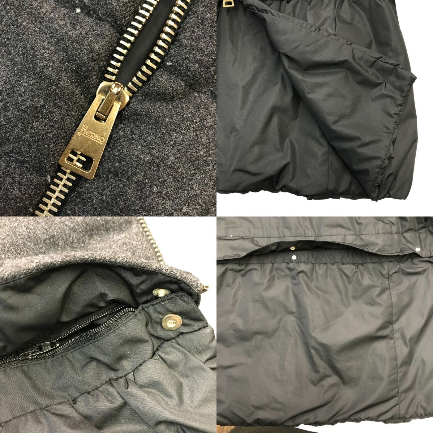 HERNO ヘルノ ダウンコート レディース ウール ミドル丈 異素材 
