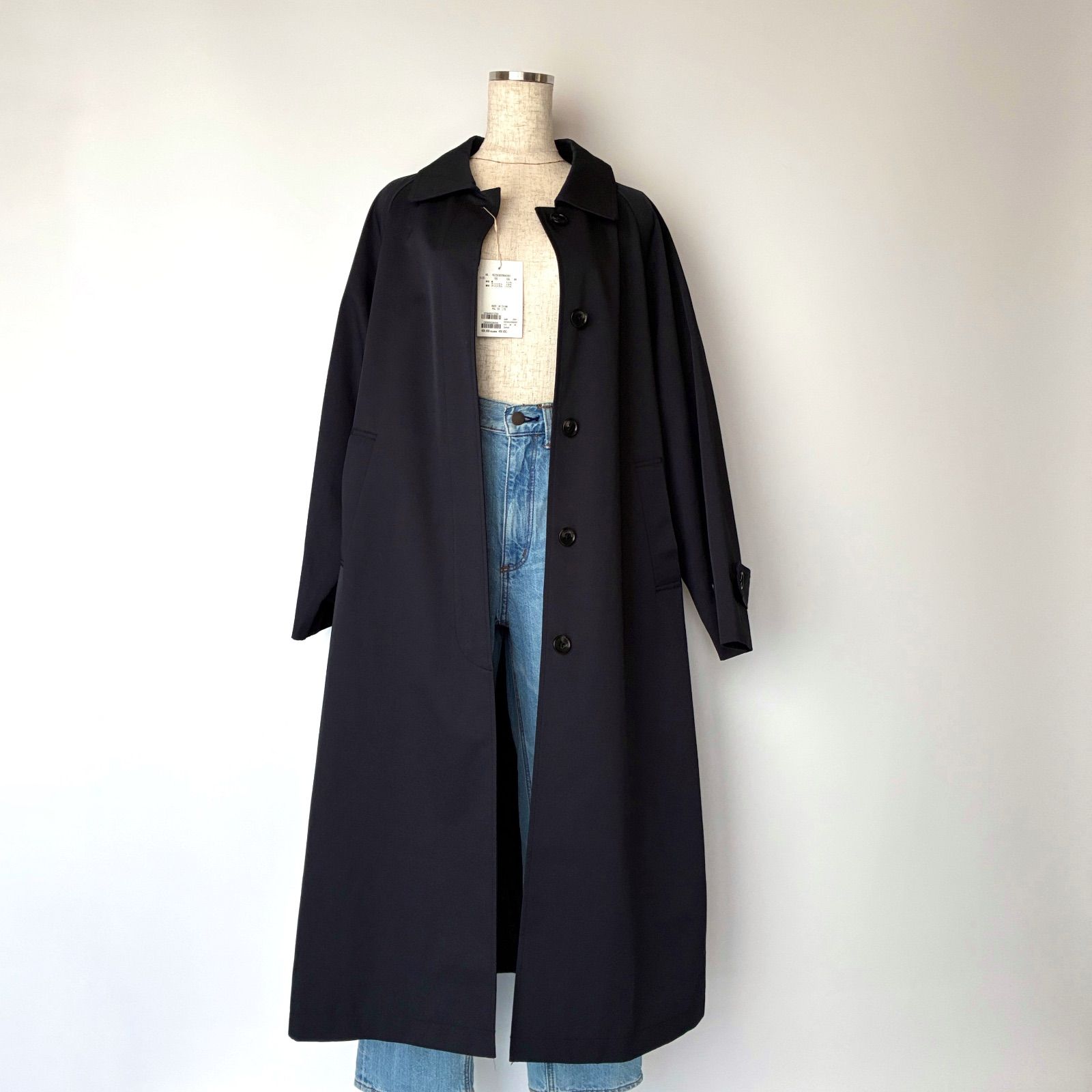 RIVE DROITE リヴドロワ　ラグランピーコート36ネイビー RIVE DROITE リヴドロワ ラグランピーコート36ネイビー RIVE DROITE