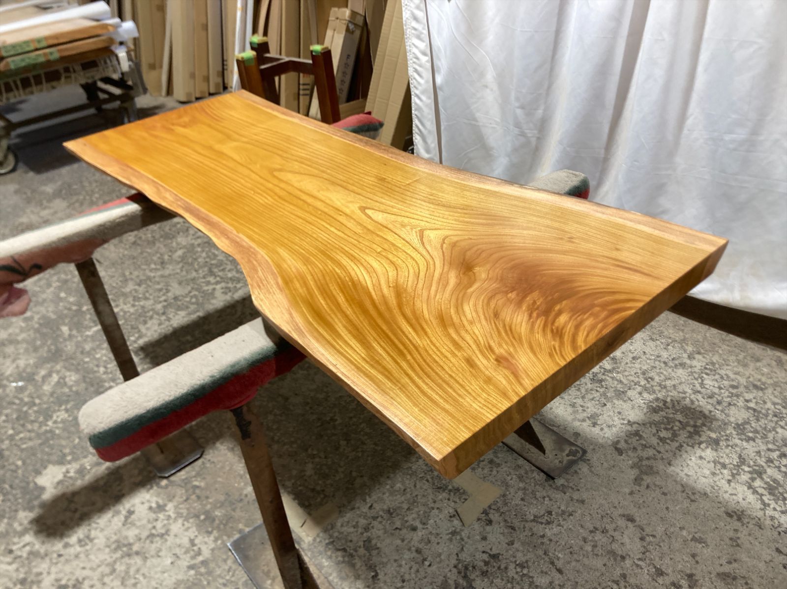 ケヤキ9361 欅 一枚板無垢 乾燥材 1640x640-530x53mm ローテーブル