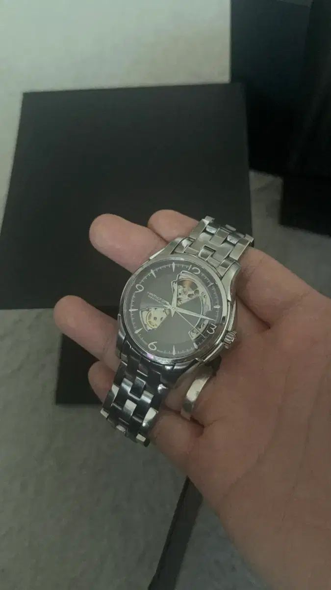  HAMILTON ハミルトン ジャズマスター オープンハート 40mm グレー ジャストフィット 自動巻き時計 腕時計(アナログ)