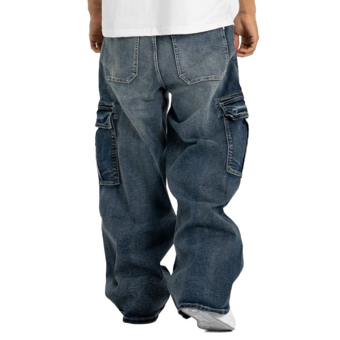 メンズ PRO CLUB HEAVYWEIGHT BAGGY FIT DENIM CARGO PANT 32pc0606 