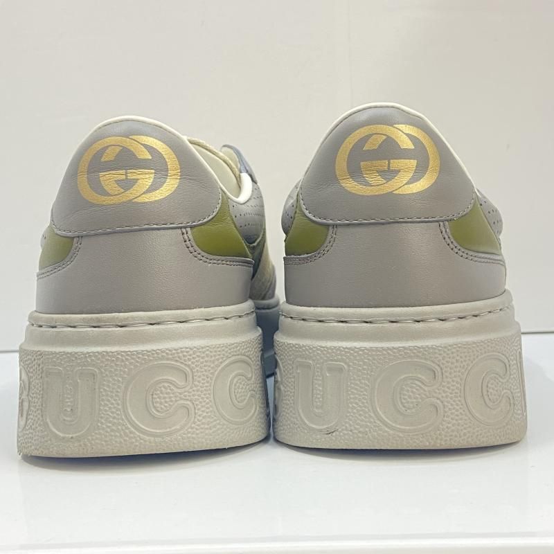 【中古】GUCCI GGモノグラム ローカットスニーカー グレー 700641 サイズ 8 1/2　グッチ[92][240092324168] 中古】GUCCI GGモノグラム ローカットスニーカー グレー 700641 サイズ
