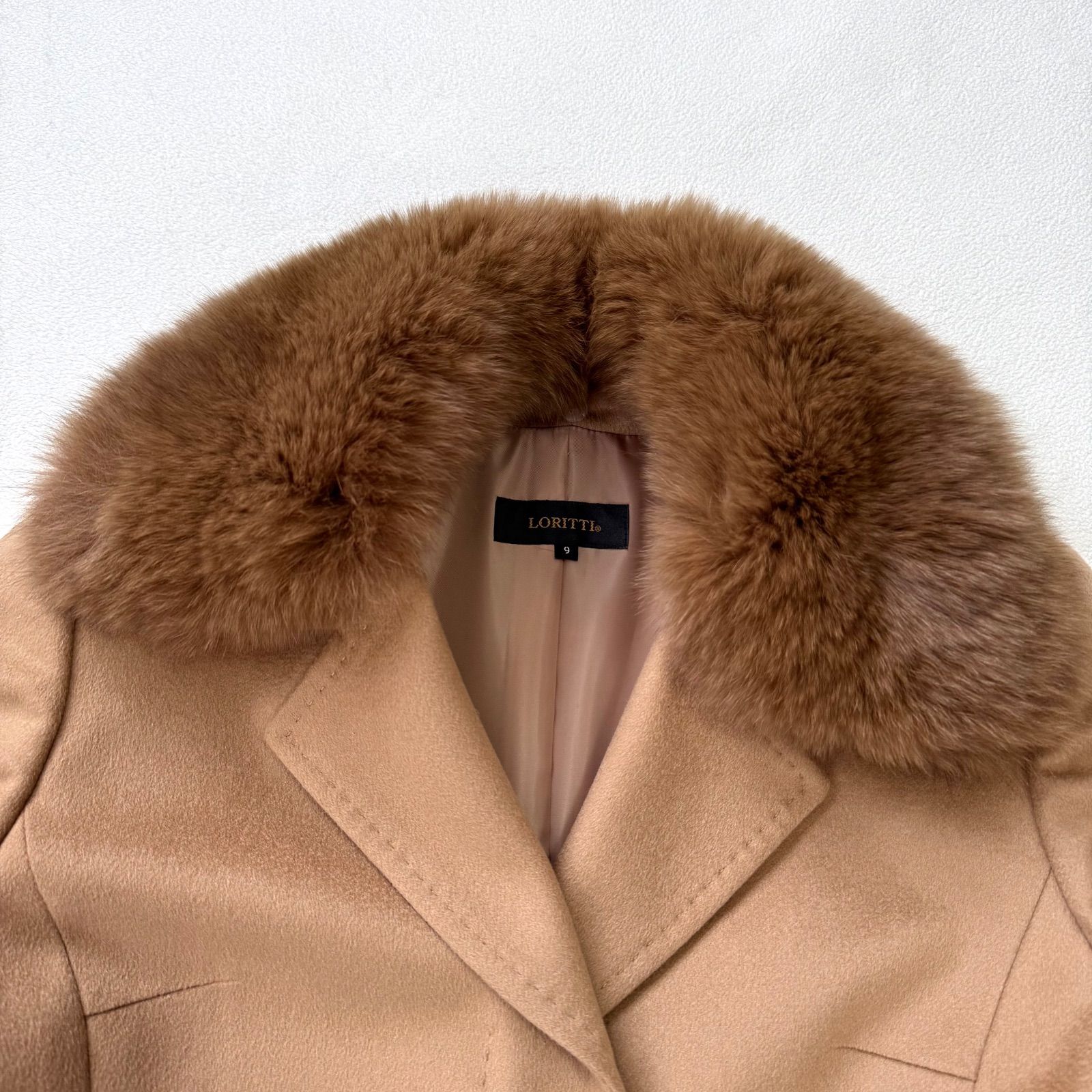 極美品・サイズ9✨ロリッティ LORITTI カシミヤ100% ファー脱着 2way