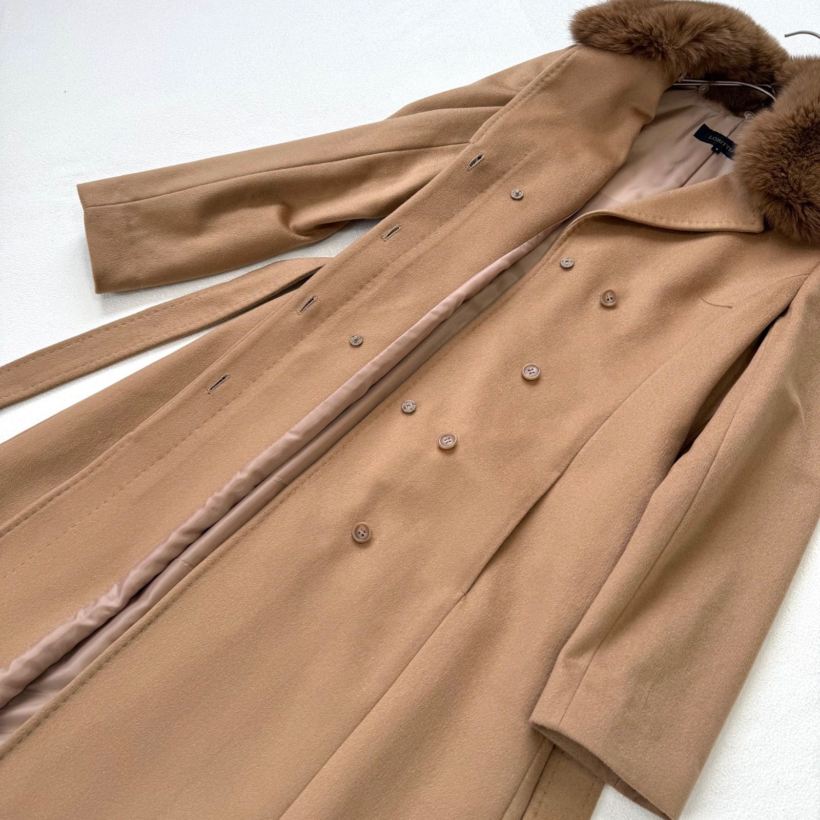 極美品・サイズ9✨ロリッティ LORITTI カシミヤ100% ファー脱着 2way