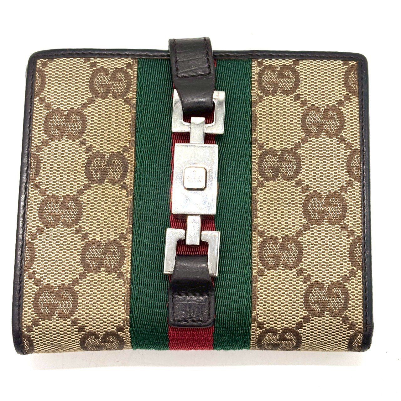 変わらない安心感】 GUCCI 二つ折り財布 ジャッキー GGキャンバス
