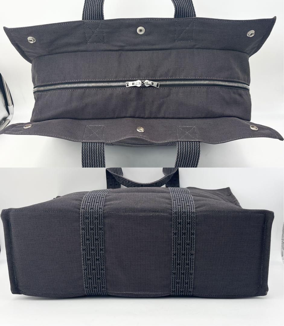 エルメス エールライン GM トートバッグ A4収納可能 グレー系 鞄