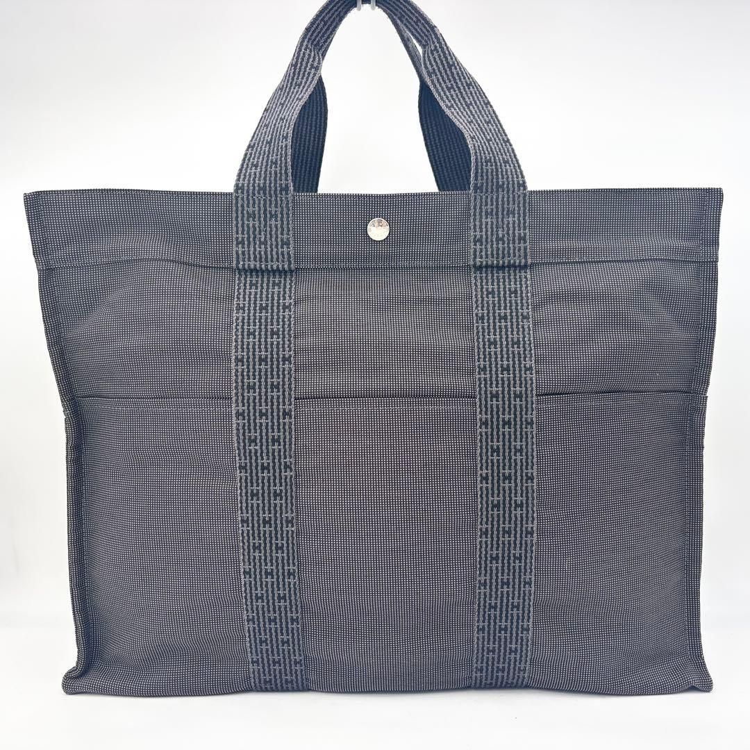 エルメス エールライン GM トートバッグ A4収納可能 グレー系 鞄