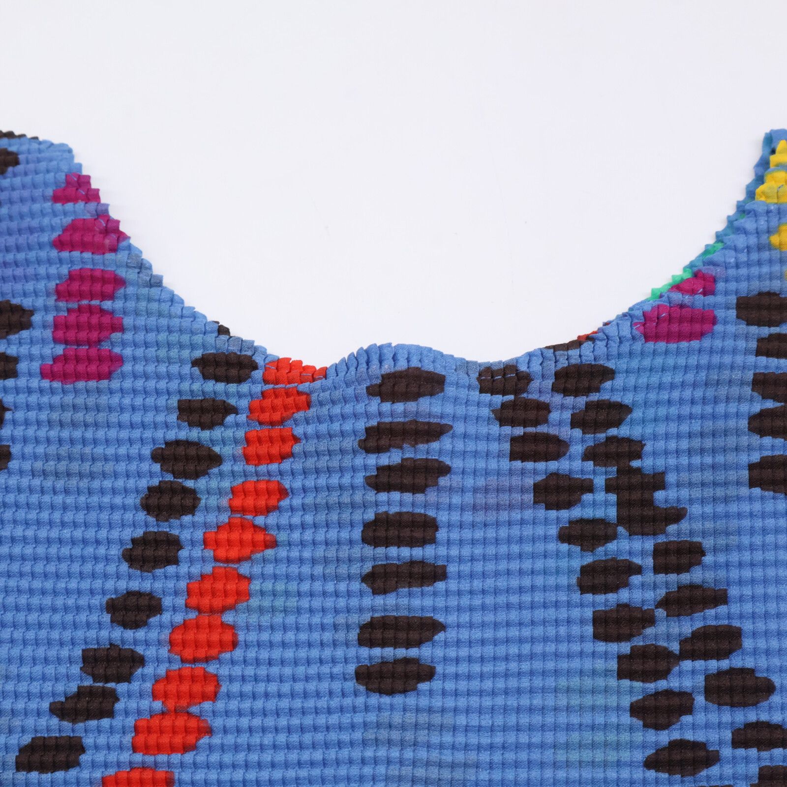 y2k ISSEY MIYAKE ミーイッセイミヤケ　トップス　シワ加工 総柄 MeISSEYMIYAKE ミーイッセイミヤケ 総柄 ワッフル加工 7分袖カットソー