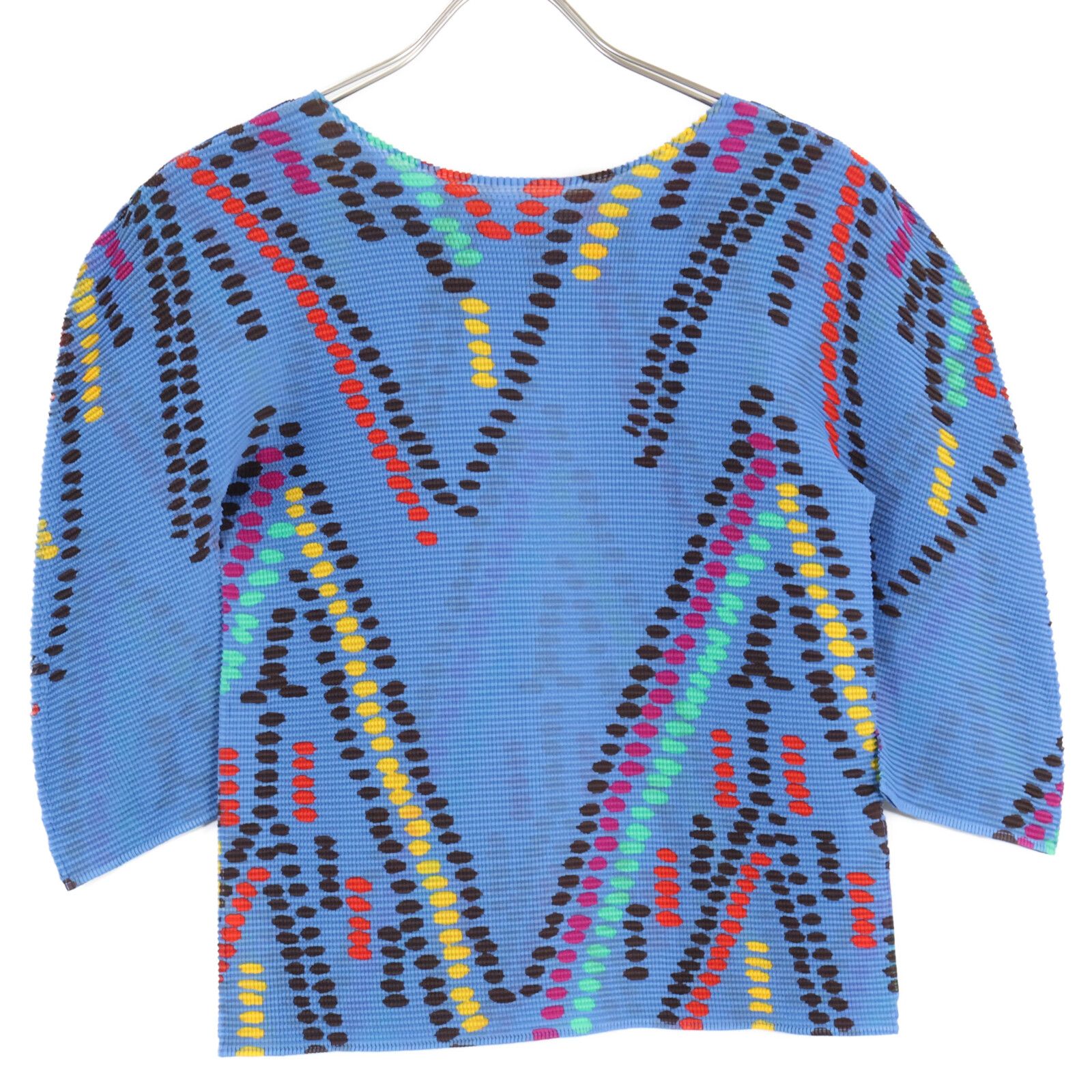 MeISSEYMIYAKE ミーイッセイミヤケ 総柄 ワッフル加工 7分袖カットソー