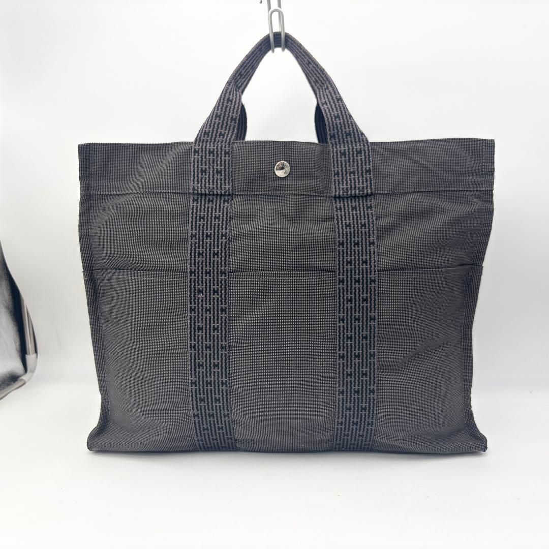 エルメス エールライン MM トートバッグ グレー系 鞄 カバン カデナ　鍵付き エルメス エールライン MM トートバッグ グレー系 鞄 カバン カデナ(鍵