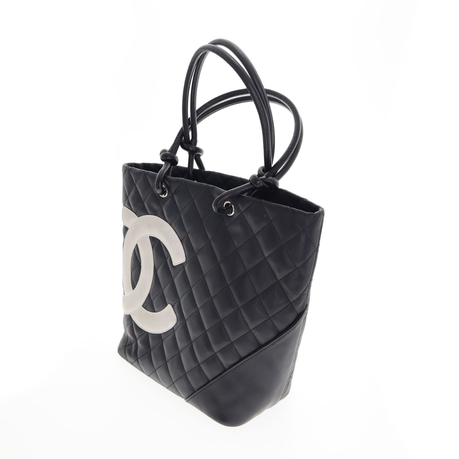 中古】CHANEL シャネル カンボンライン トートバッグ ラムスキン 