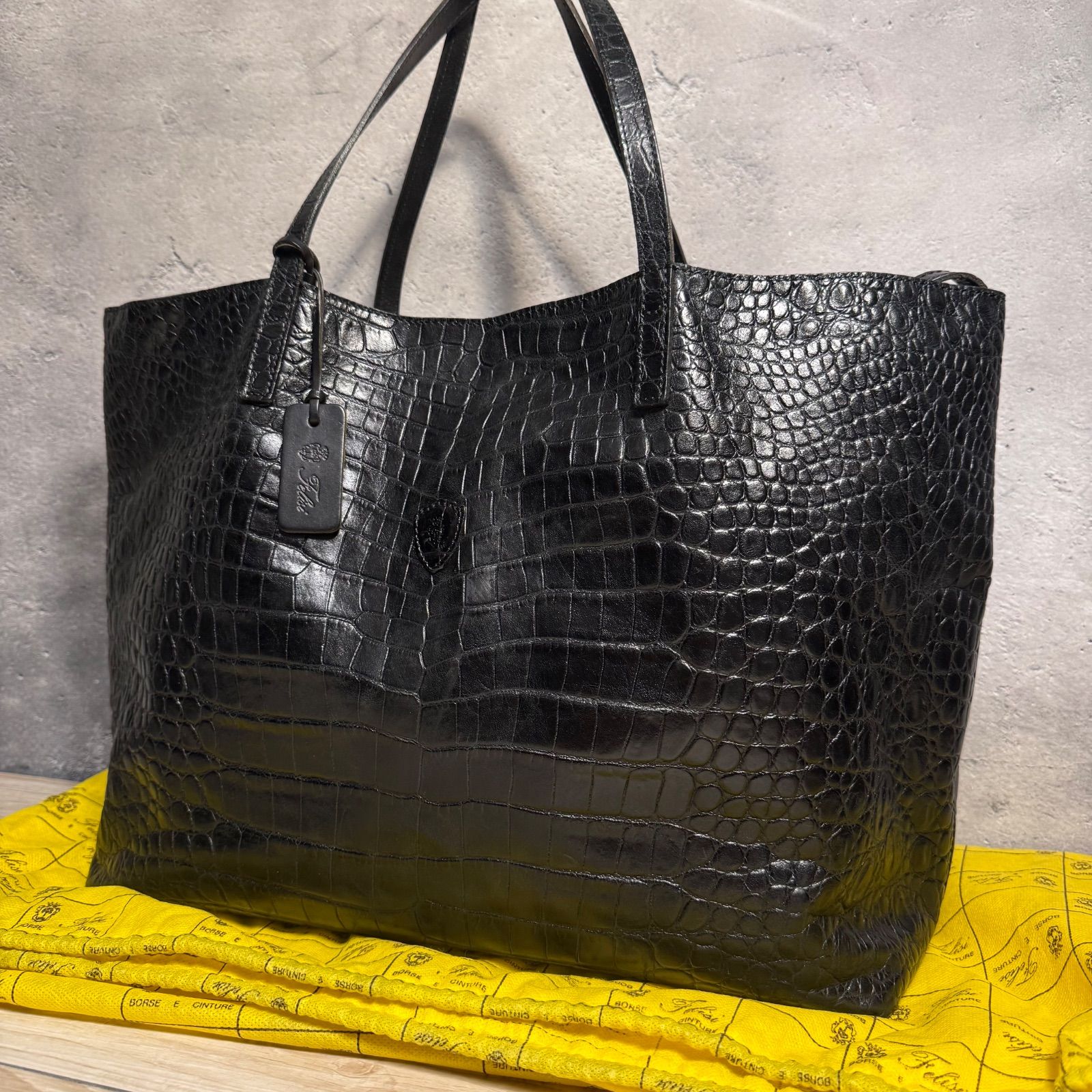 ✨Felisi フェリージ トートバッグ 11-91 クロコ型押し レザー 