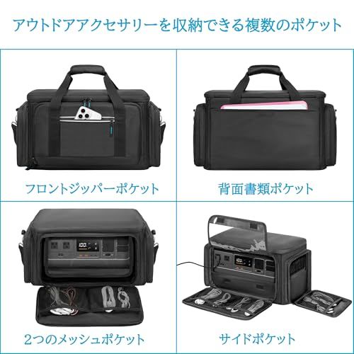 Trunab ポータブル電源 バッグ DJI Power 1000と互換性 ケース 透明なフロントパネル付き 保護ケース キャンプ 外出や旅行用 m