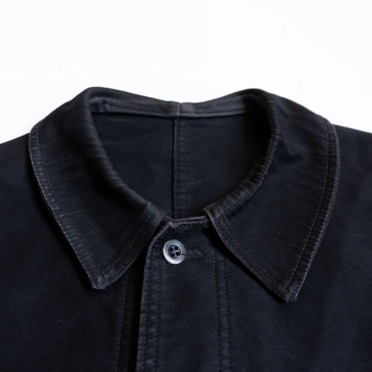 60s】【French Vintage】【ブラック モールスキン ジャケット