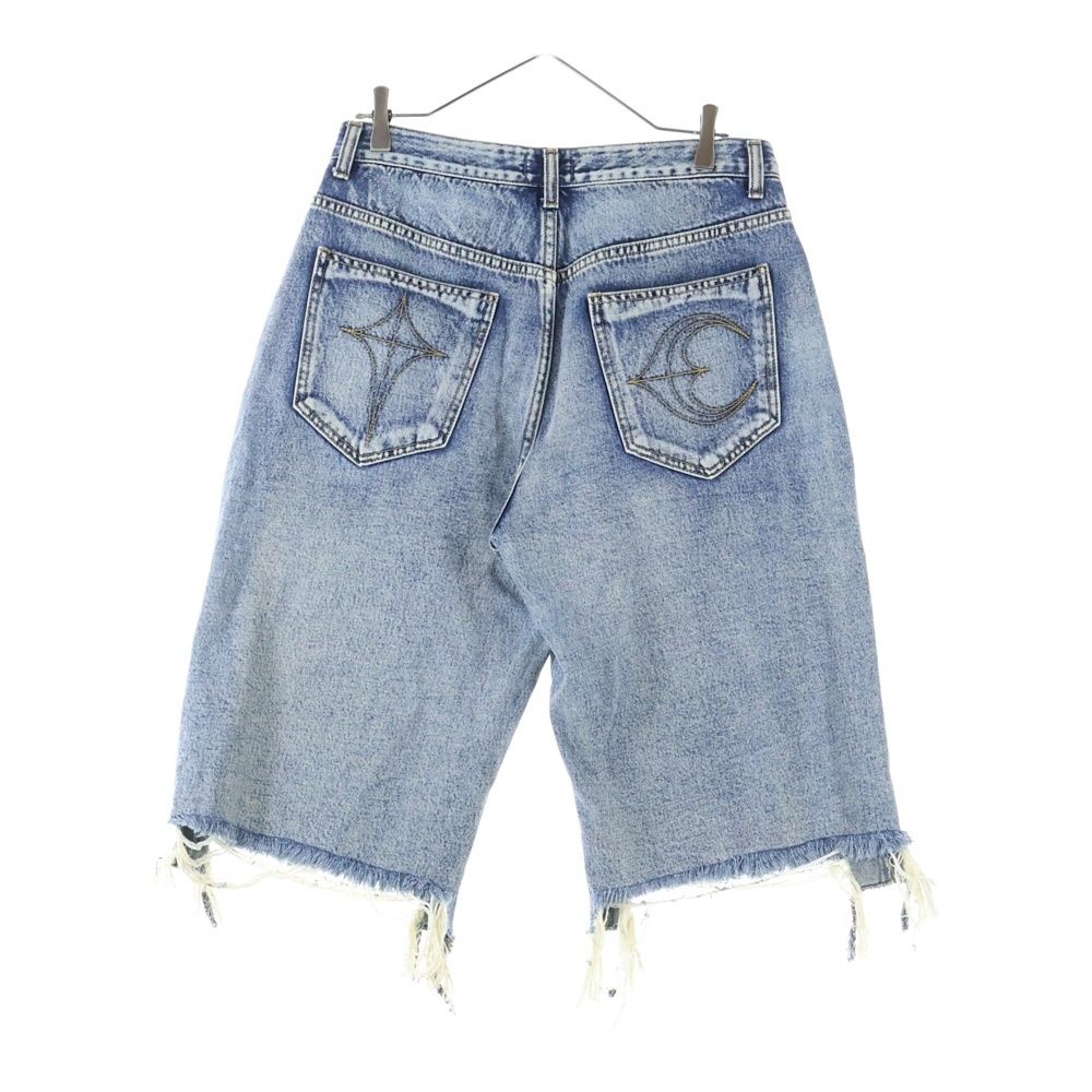 【Thug Club】サグクラブ　デニムブルー フリンジショートパンツSize２ Thug Club】サグクラブ デニムブルー フリンジショートパンツSize2