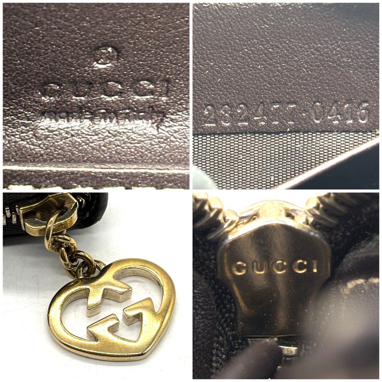 GUCCI グッチ GGキャンバス ハートロゴ 長財布 ブラウン 箱付き 特別すぎない名品】 GUCCI 長財布 ラウンドファスナー GGキャンバス