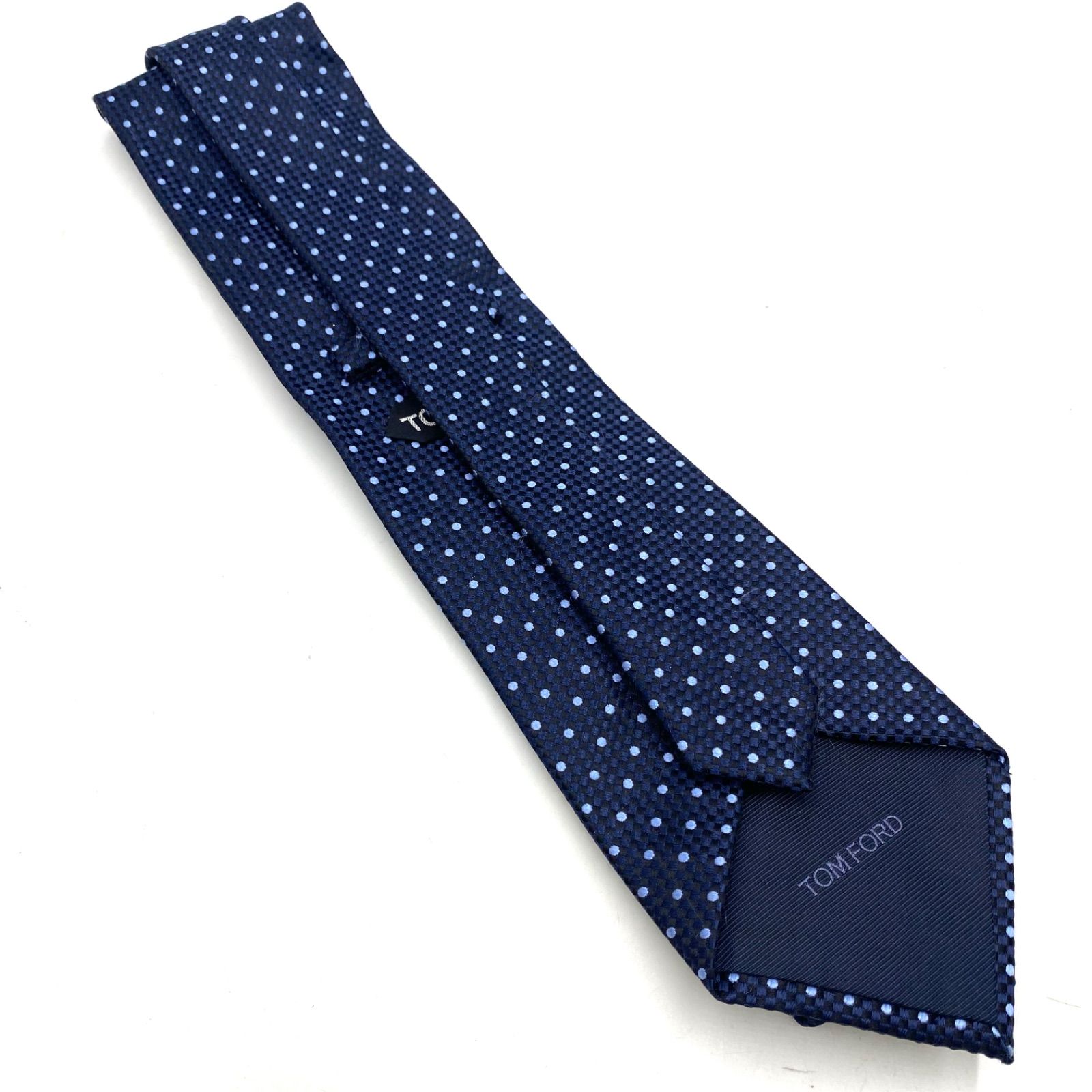 TOM FORD トムフォード ネクタイ ドット ブルー シルク メンズ 紳士