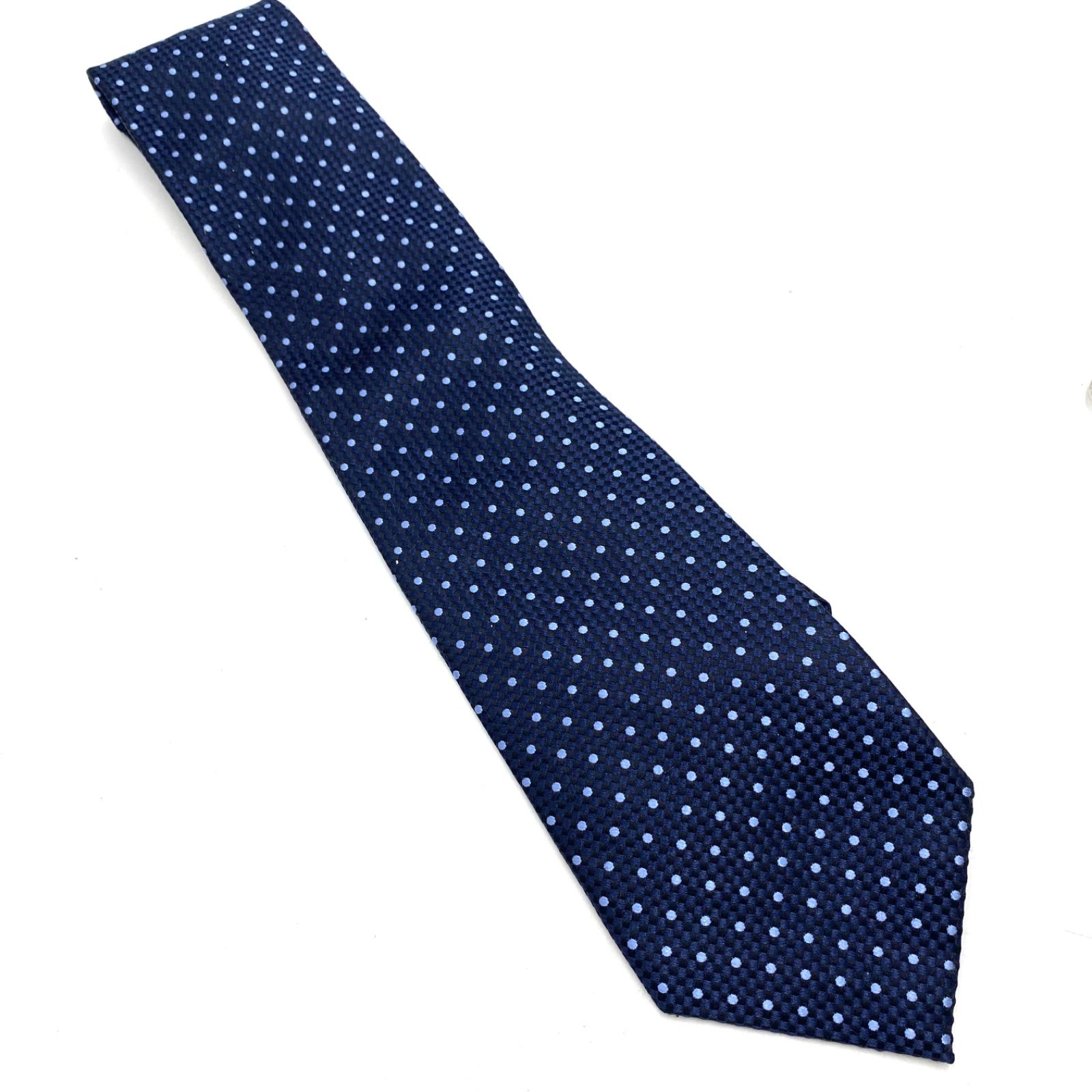 美品　トムフォード　ネクタイ　紺・白　シルク TOM FORD トムフォード ネクタイ ドット ブルー シルク メンズ 紳士