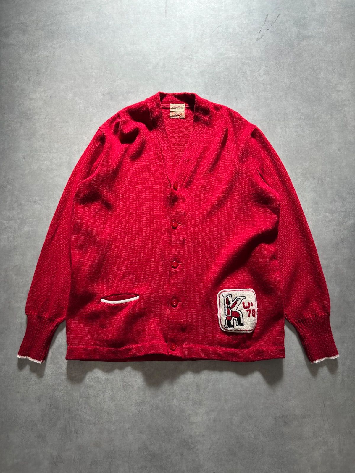 70s Grewe lettered cardigan ヴィンテージ レタードカーディガン