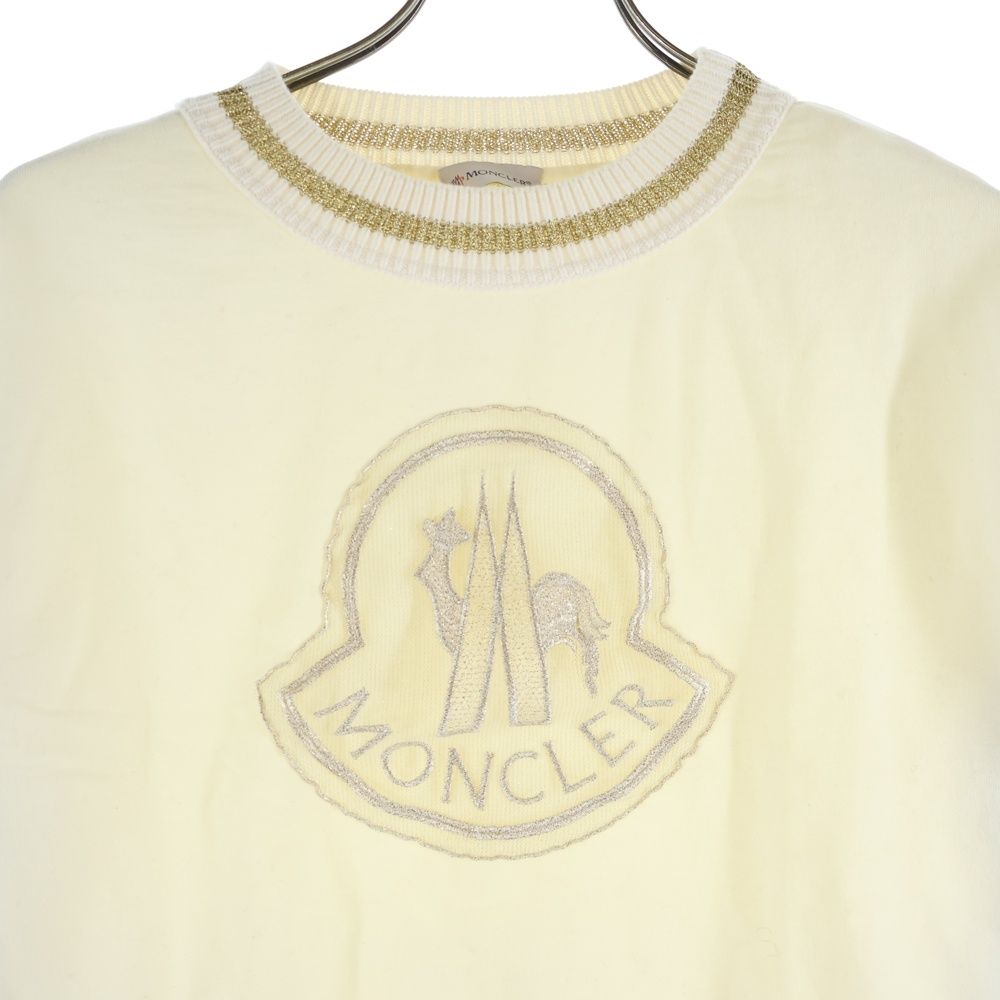 MONCLER (モンクレール) ロゴ刺繍 ニット切替 クルーネックスウェット