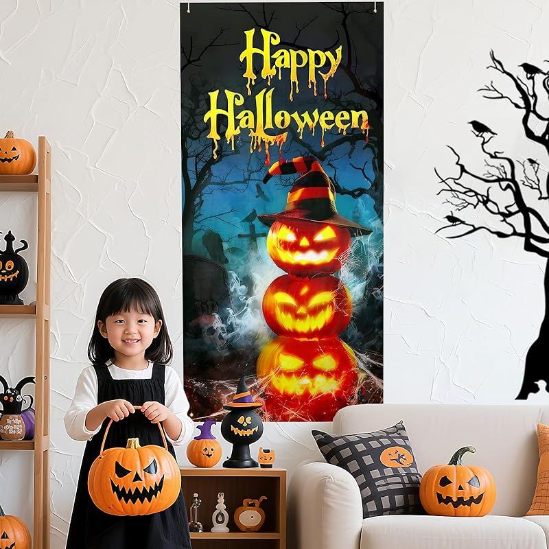 Neiang ハロウィン タペストリー 特大 約90cm×185cm ハロウィン 背景布
