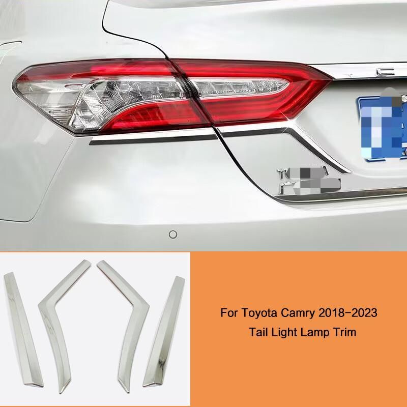【送料無料】トヨタ 2018-2023年 カムリ専用 尾灯眉 4点セット メッキ/カーボン柄 外装パーツZX08