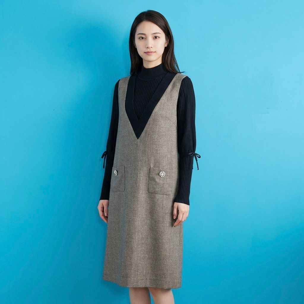 1177 新品タグ付 スーパービューティー ツイード ドッキングワンピース