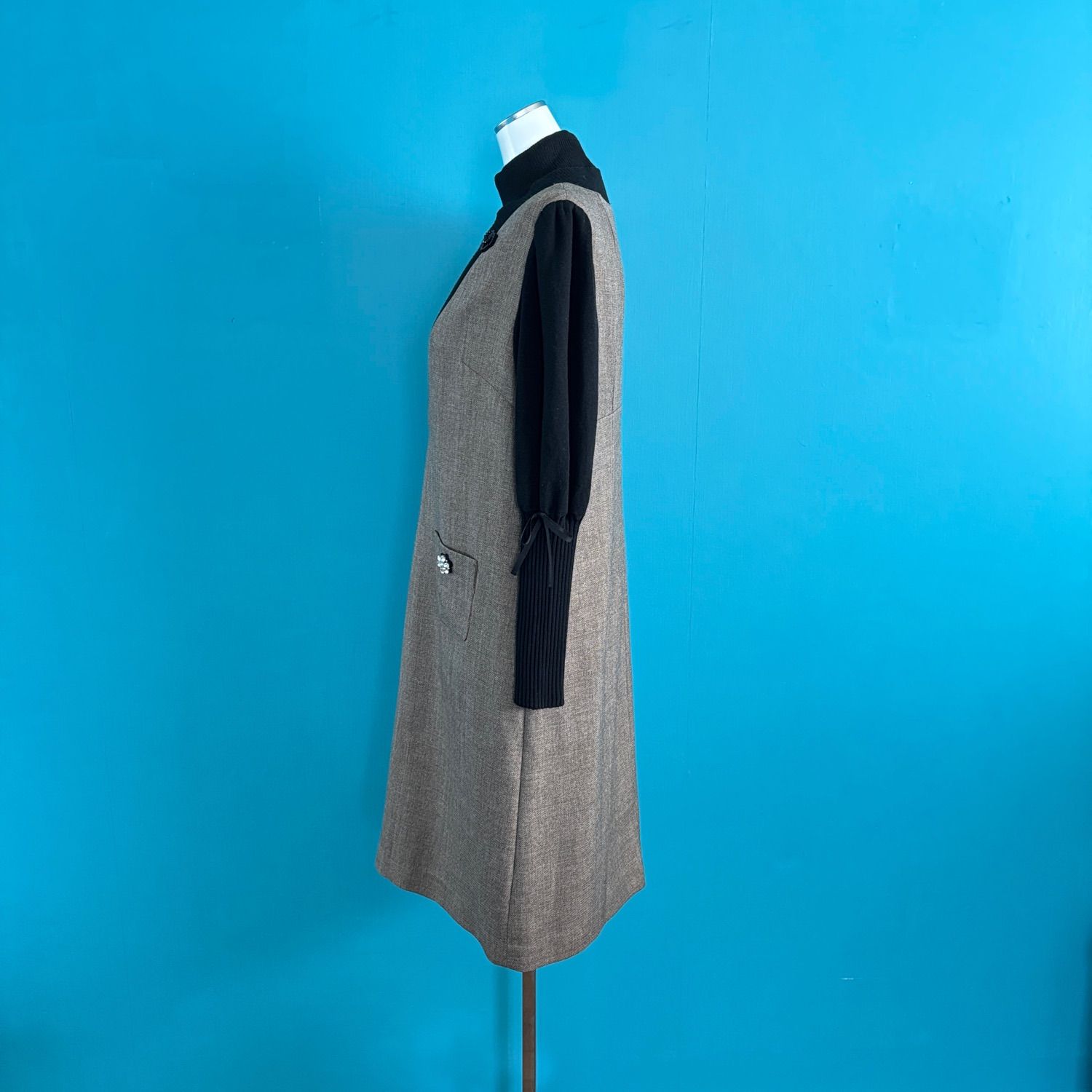 1177 新品タグ付 スーパービューティー ツイード ドッキングワンピース