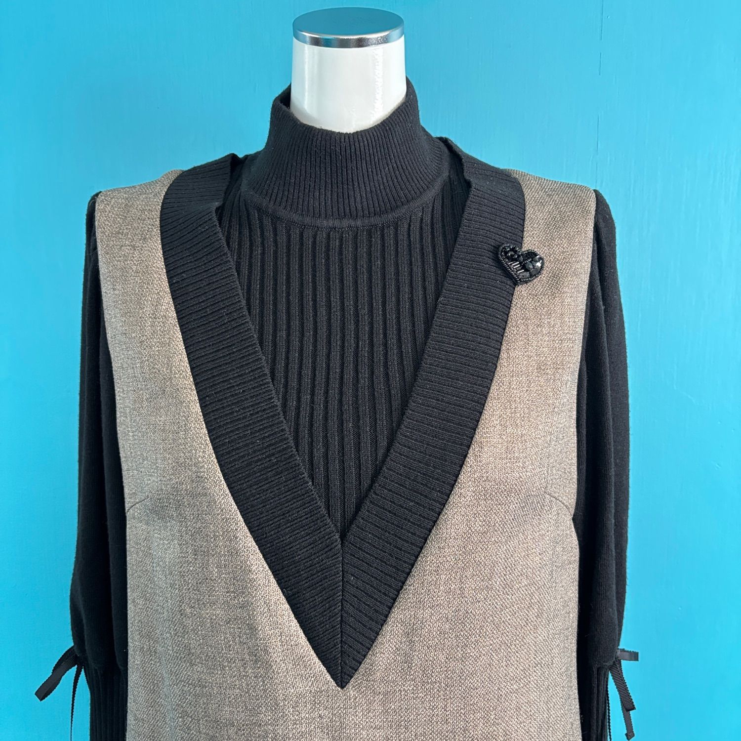 1177 新品タグ付 スーパービューティー ツイード ドッキングワンピース