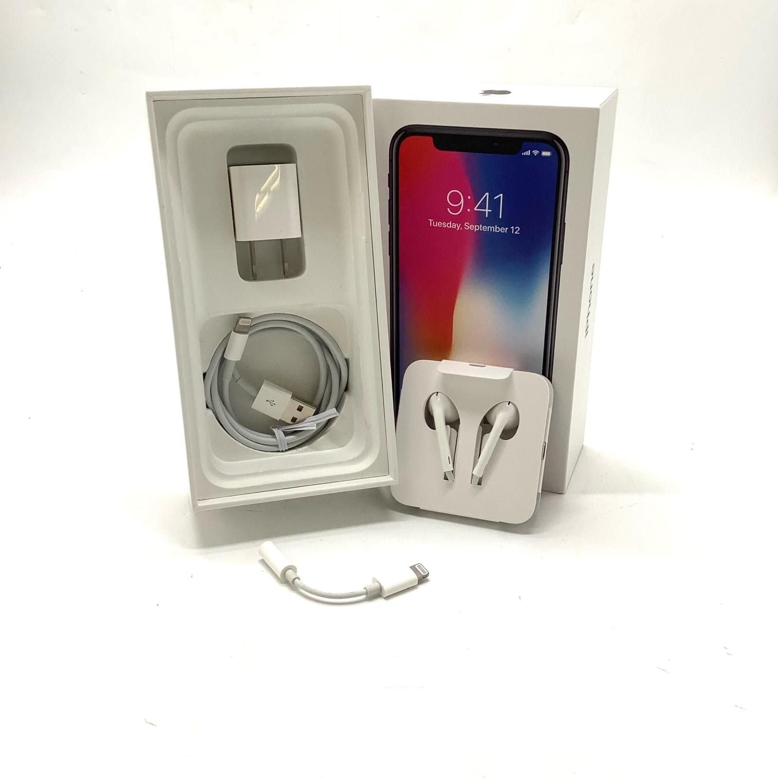 iPhone X 64GB スペースグレイ SIMフリー 白ロム 動作確認済 72%【全額