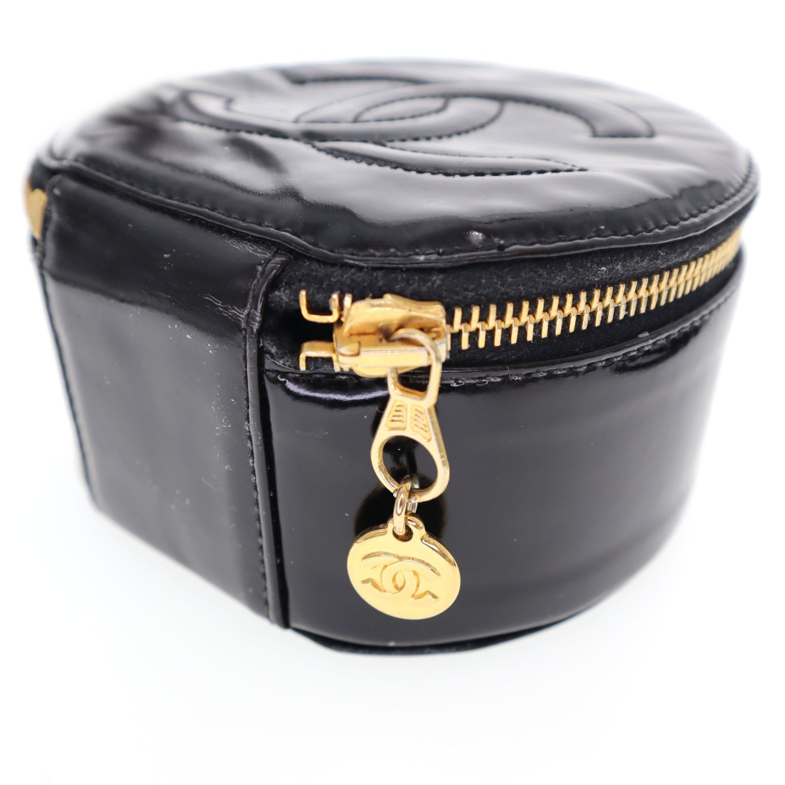 中古】CHANEL シャネル ココマーク ジュエリーケース パテントレザー