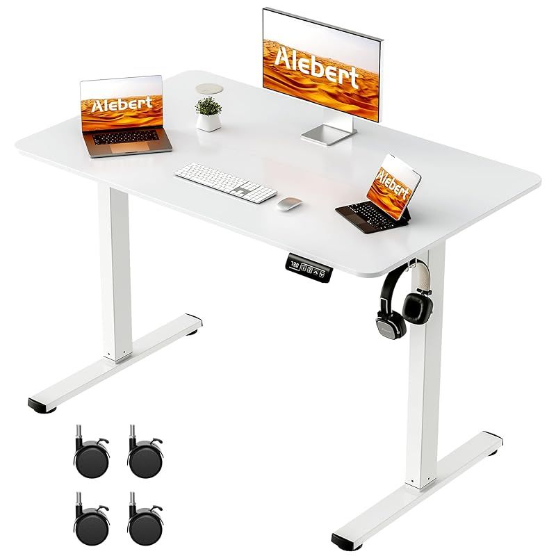 Alebert 昇降デスク 電動 昇降式デスク 幅100*奥行60*高73-118cm