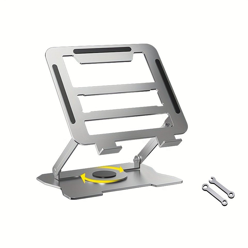 360回転＆放熱】折りたたみ式ノートパソコンスタンド 高さ角度調整可能