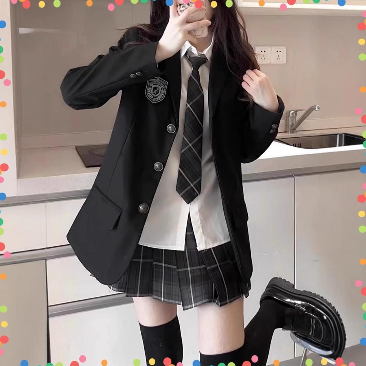  スクール レディース 高校生制服 卒服 学生服 スカート 入学式 女子高校生 卒業式 JK ブレザー 制服 パーティー コスプレ ブラック COSSA XXL その他 文房具 事務用品